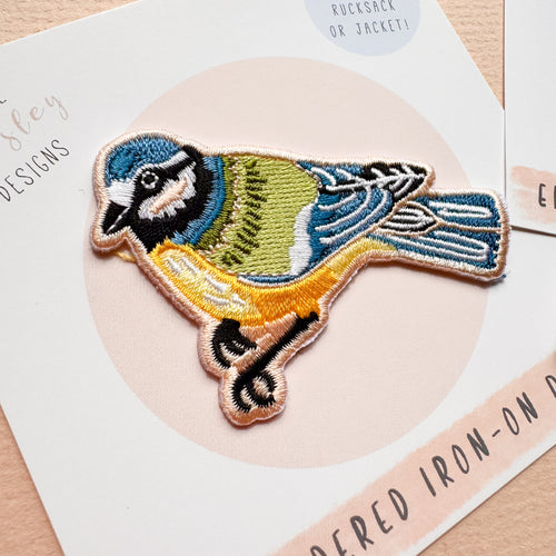 *SECOND* Super Seconds Festival -Bluetit Bird Embroidered Iron-on Patch