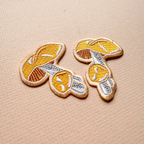 *SECOND* Super Seconds Festival - Yellow Mushroom Embroidered Iron-on Patch