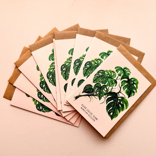 *SECOND* Super Seconds Festival -Monstera Watercolour Illustration A6 Greeting Card