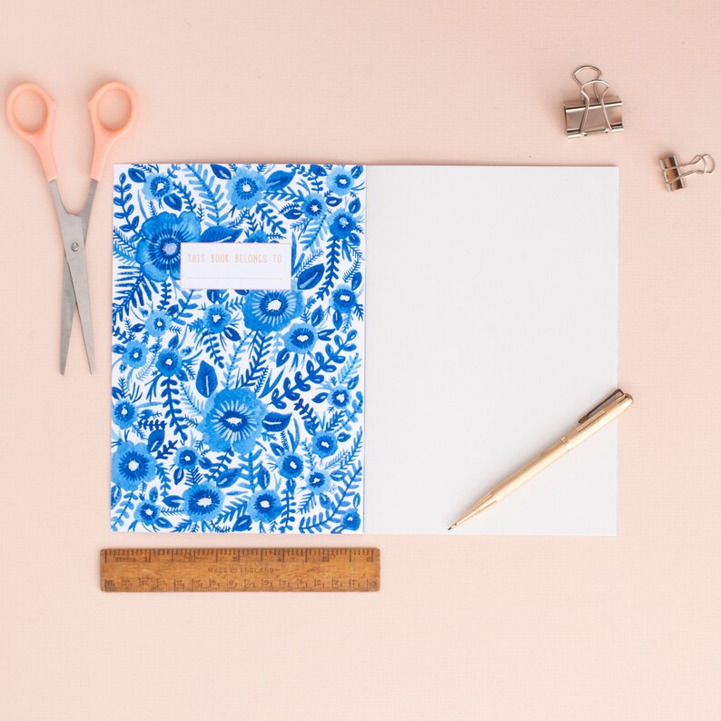 *SALE* Super Seconds Festival - Blue Floral Pattern A5 Notebook