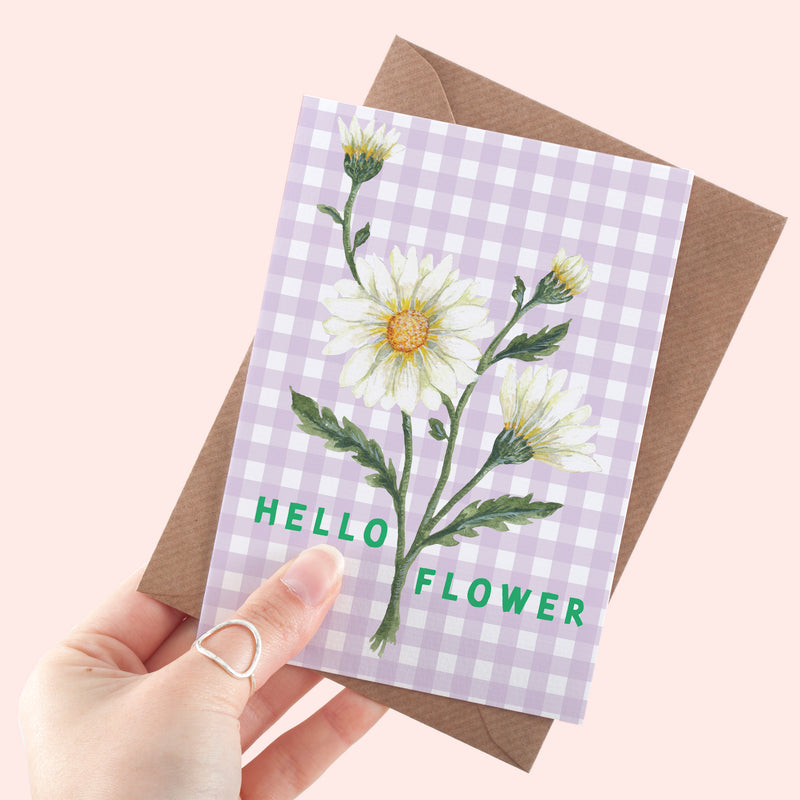 *SALE* Super Seconds Festival - Hello Flower Daisy A6 Postcard