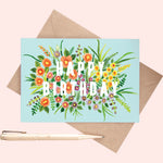 Floral Happy Birthday A6 Card