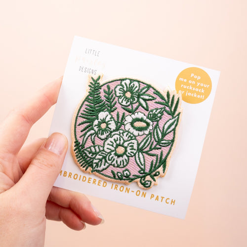 Botanical Pattern Embroidered Iron-on Patch