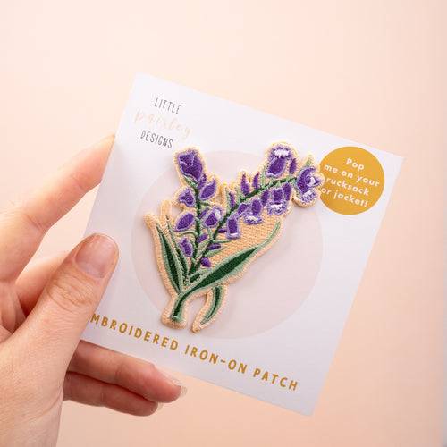 Bluebell Embroidered Iron-on Patch