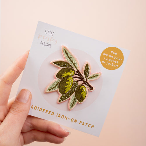 Olives Embroidered Iron-on Patch