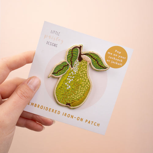 Pear Embroidered Iron-on Patch