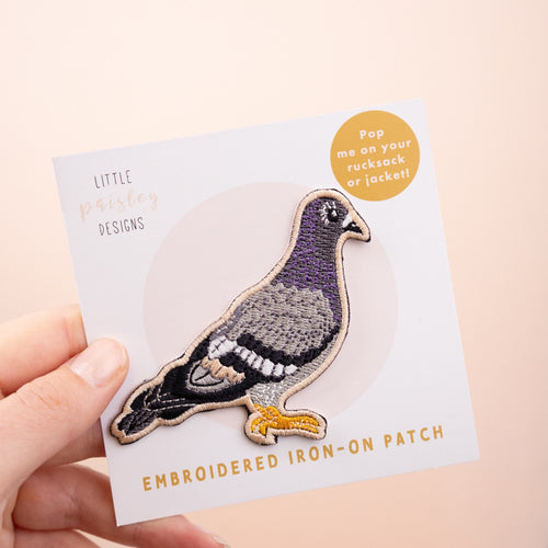 Pigeon Embroidered Iron-on Patch