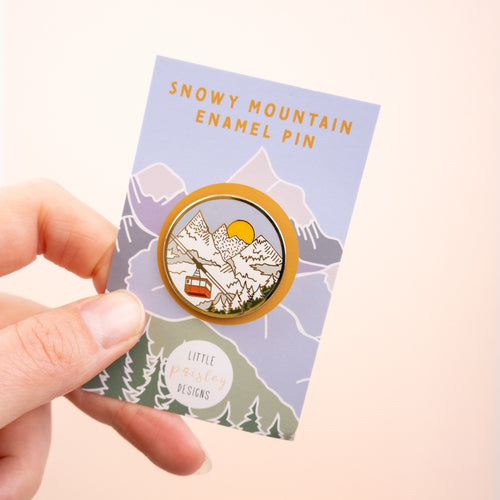 Winter Snowy Mountains Hard Enamel Pin