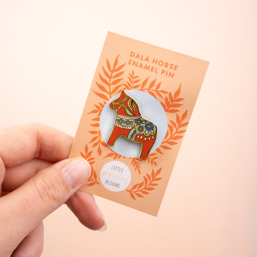 Dala Horse Hard Enamel Pin Badge