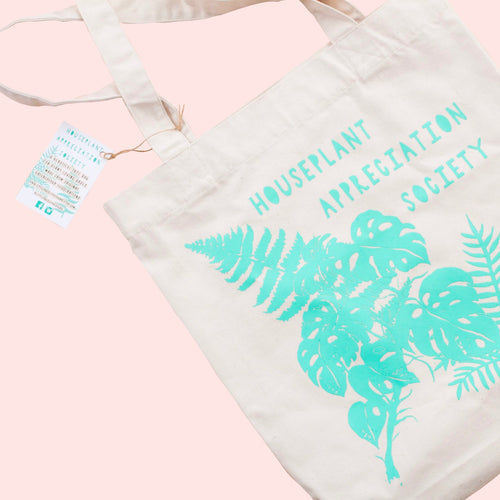 *SALE* Super Seconds Festival - Houseplant Appreciation Society Recycled Tote Bag - Natural