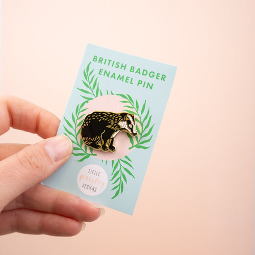 British Badger Enamel Pin Badge