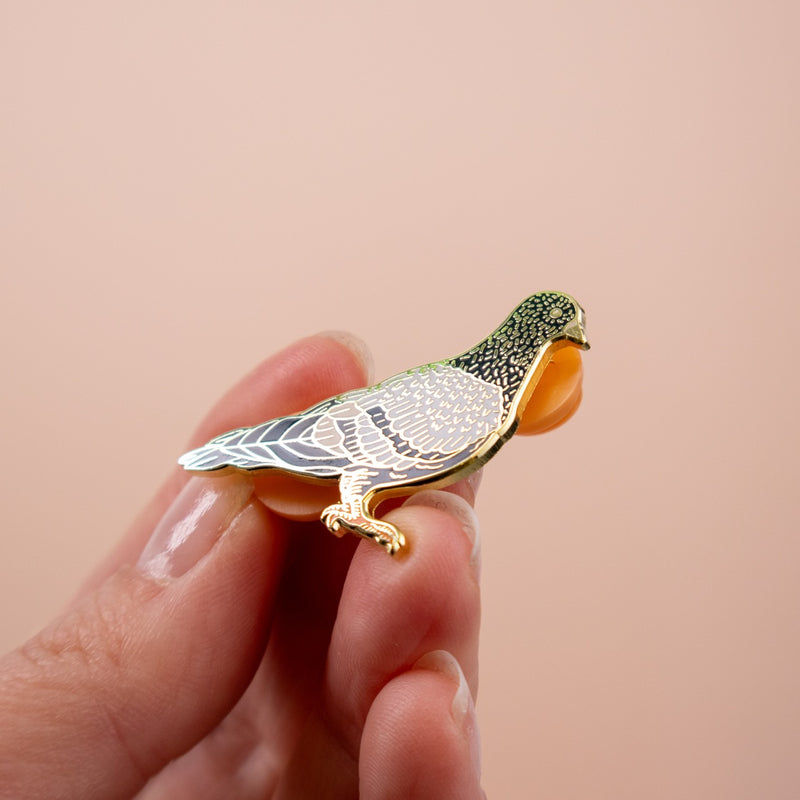 Pigeon Pin Hard Enamel Silver 3cm Dove Bird Lapel Pin Brooch - Foto 9