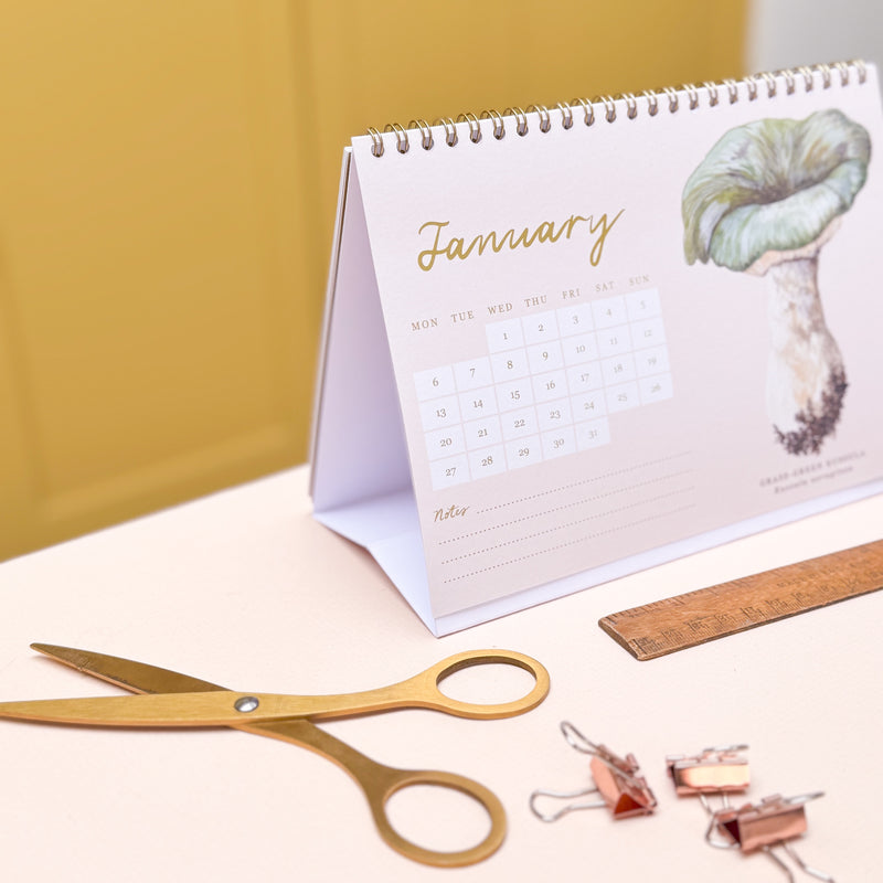 2025 British Mushrooms Illustrated Desk Calendar