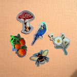 *SAMPLE* Super Seconds Festival - Pack of 5 mini vinyl stickers nature illustrations