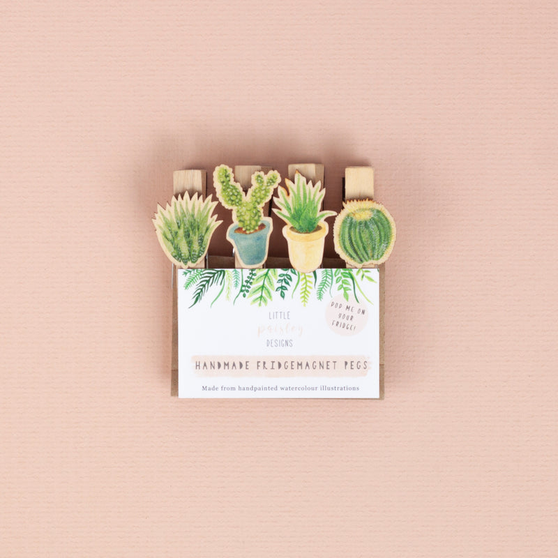 *SALE* Super Seconds Festival -Cacti & Succulents Fridge Magnet Pegs