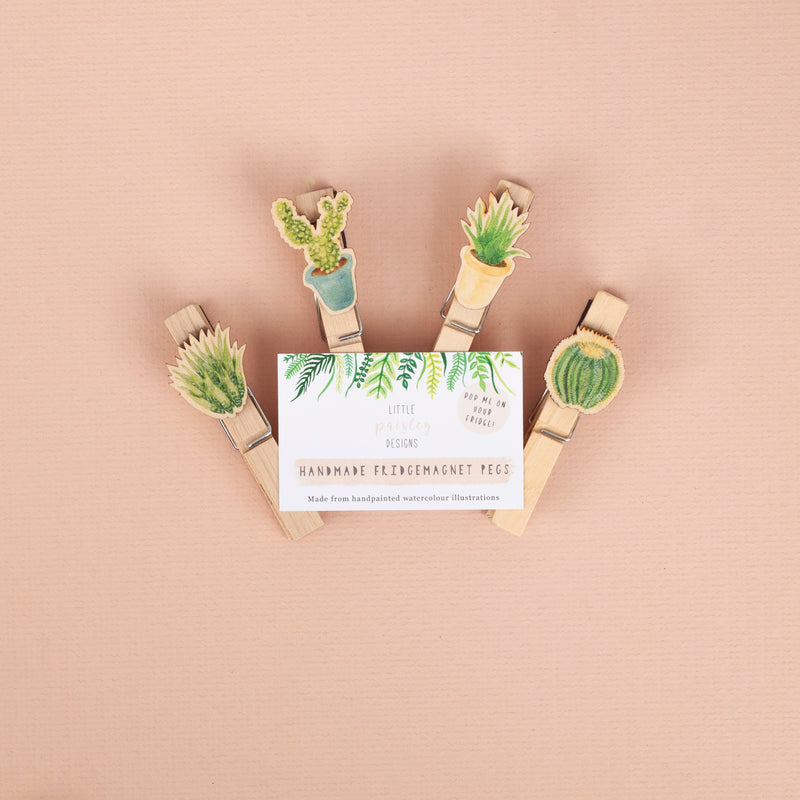 *SALE* Super Seconds Festival -Cacti & Succulents Fridge Magnet Pegs