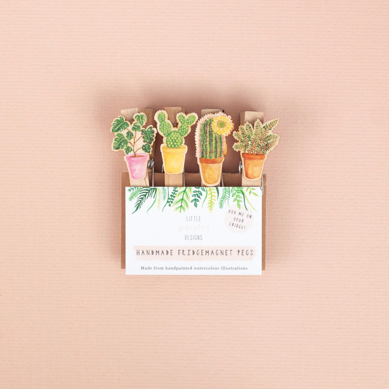 *SALE* Super Seconds Festival - Potted Plant Fridge Magnet Pegs - Pack of 4