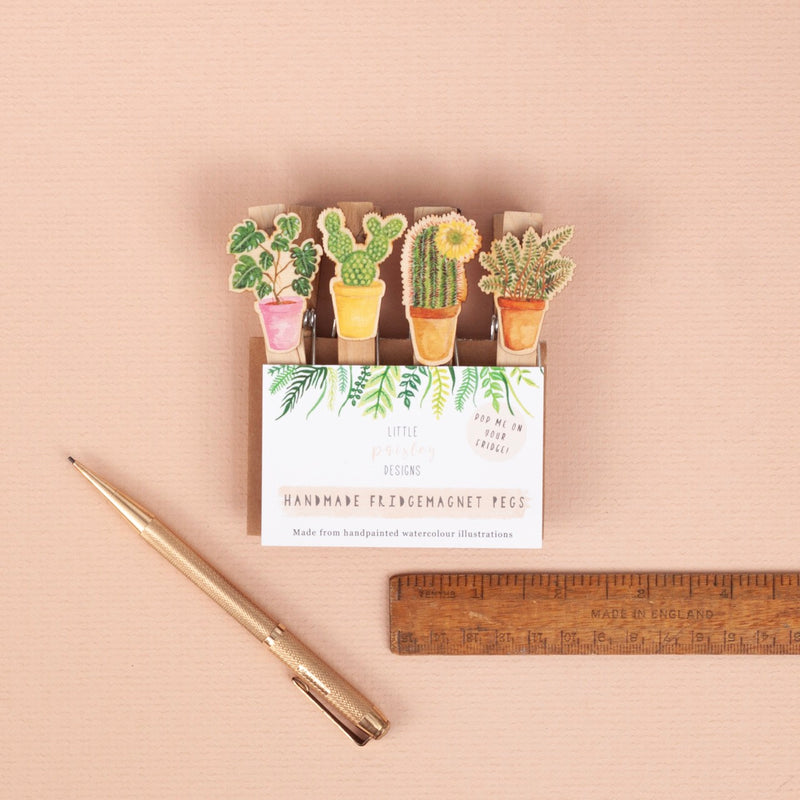 *SALE* Super Seconds Festival - Potted Plant Fridge Magnet Pegs - Pack of 4