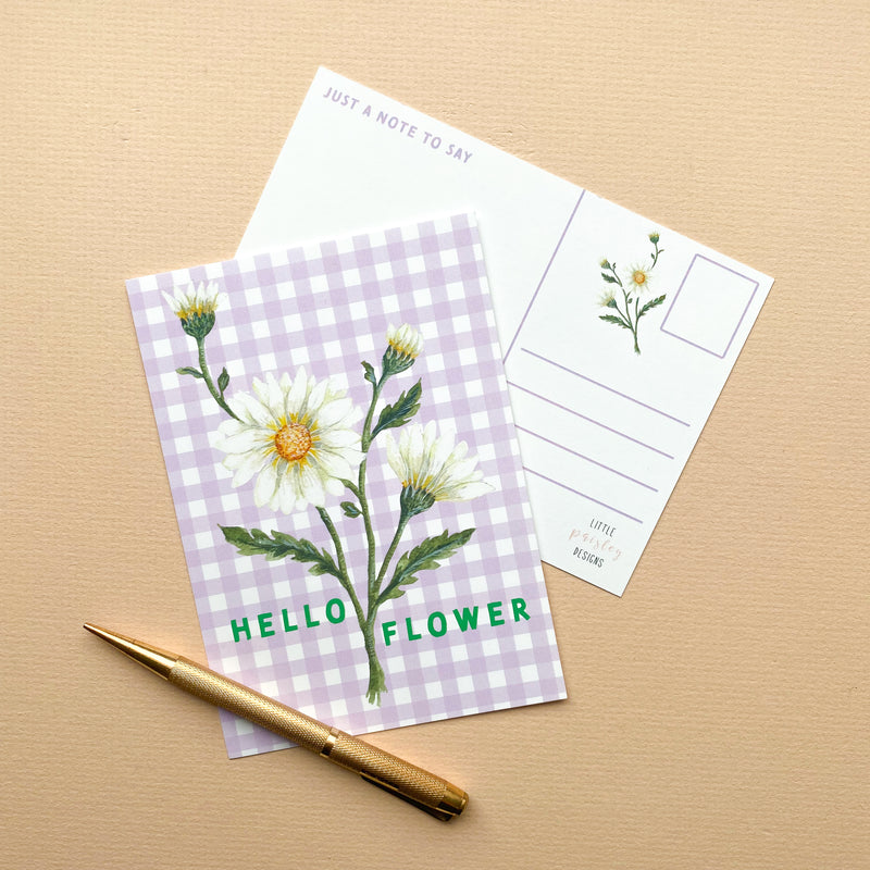 *SALE* Super Seconds Festival - Hello Flower Daisy A6 Postcard