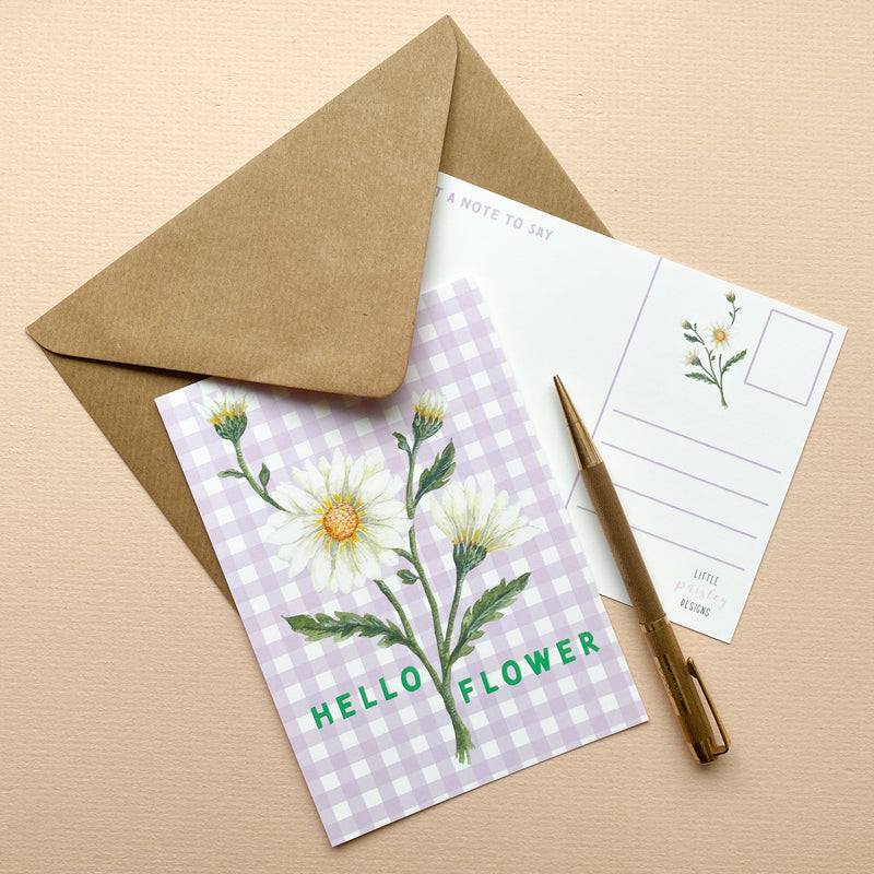 *SALE* Super Seconds Festival - Hello Flower Daisy A6 Postcard