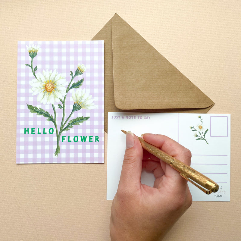 *SALE* Super Seconds Festival - Hello Flower Daisy A6 Postcard