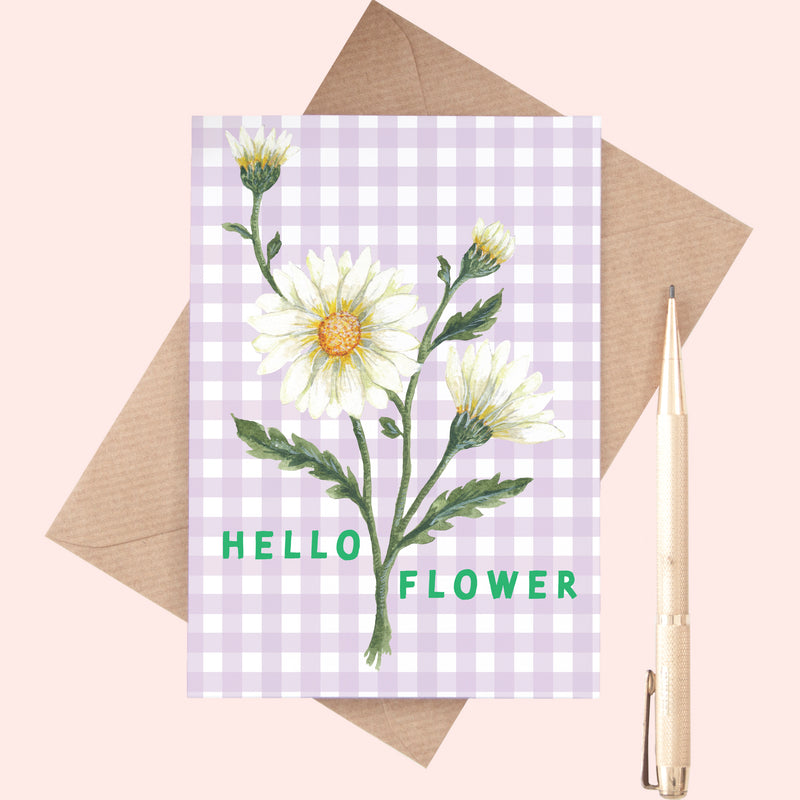 *SALE* Super Seconds Festival - Hello Flower Daisy A6 Postcard