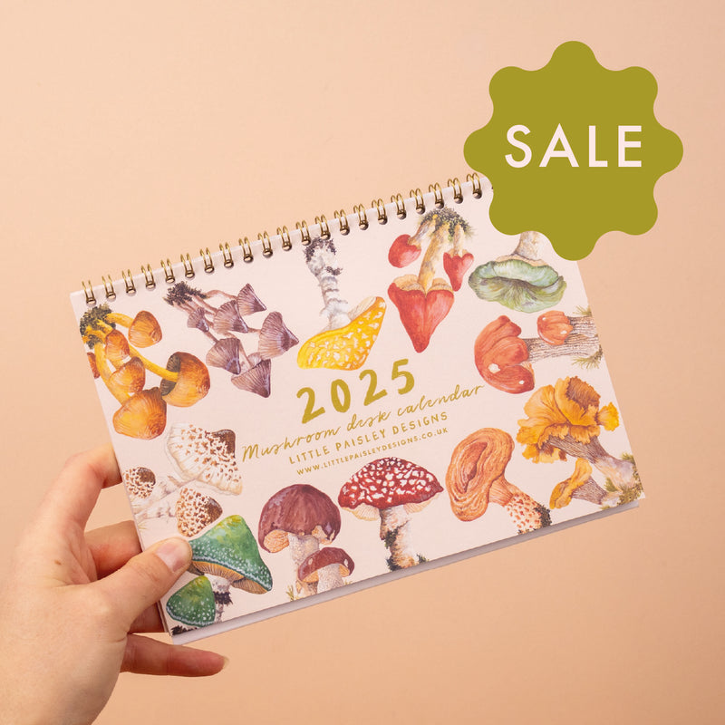 *SALE* Super Seconds Festival - 2025 British Mushrooms Illustrated Desk Calendar
