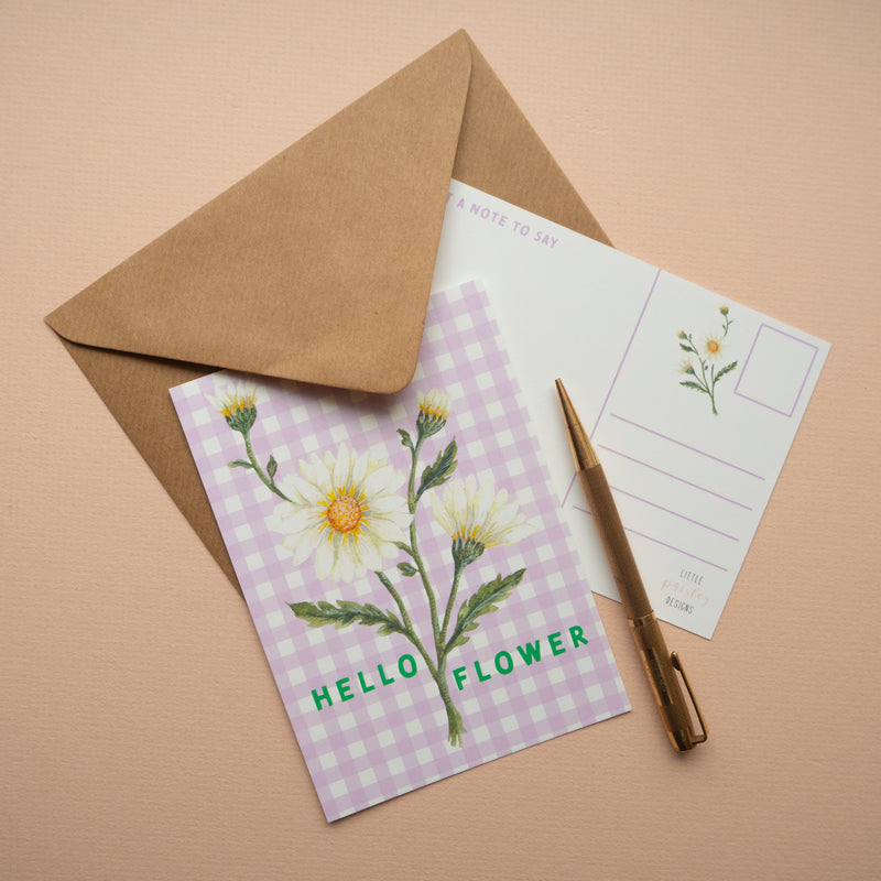 *SALE* Super Seconds Festival - Hello Flower Daisy A6 Postcard