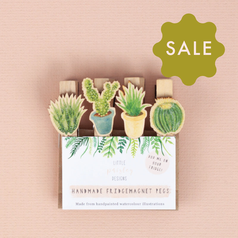*SALE* Super Seconds Festival -Cacti & Succulents Fridge Magnet Pegs