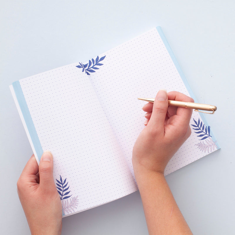 *SECOND* Super Seconds Festival - Blue Leaf Pattern Notebook - A5 100 Page Journal