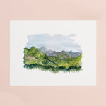 *SALE* Super Seconds Festival - Alpine Mountain Scene Illustration Giclée Print - 18 x 24 cm