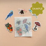 *SAMPLE* Super Seconds Festival - Pack of 5 mini vinyl stickers nature illustrations