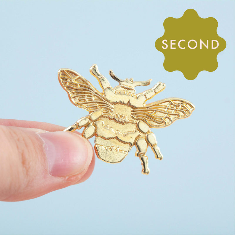 *SECOND* Super Seconds Festival - Bee Gold Die Struck Brooch