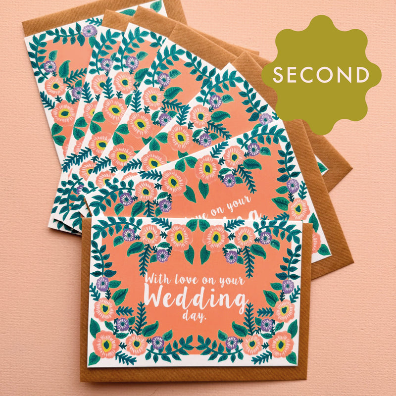 *SECOND* Super Seconds Festival -Folky Floral Wedding Day A6 Card