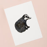Badger Illustrated Giclée Print - 18 x 24 cm