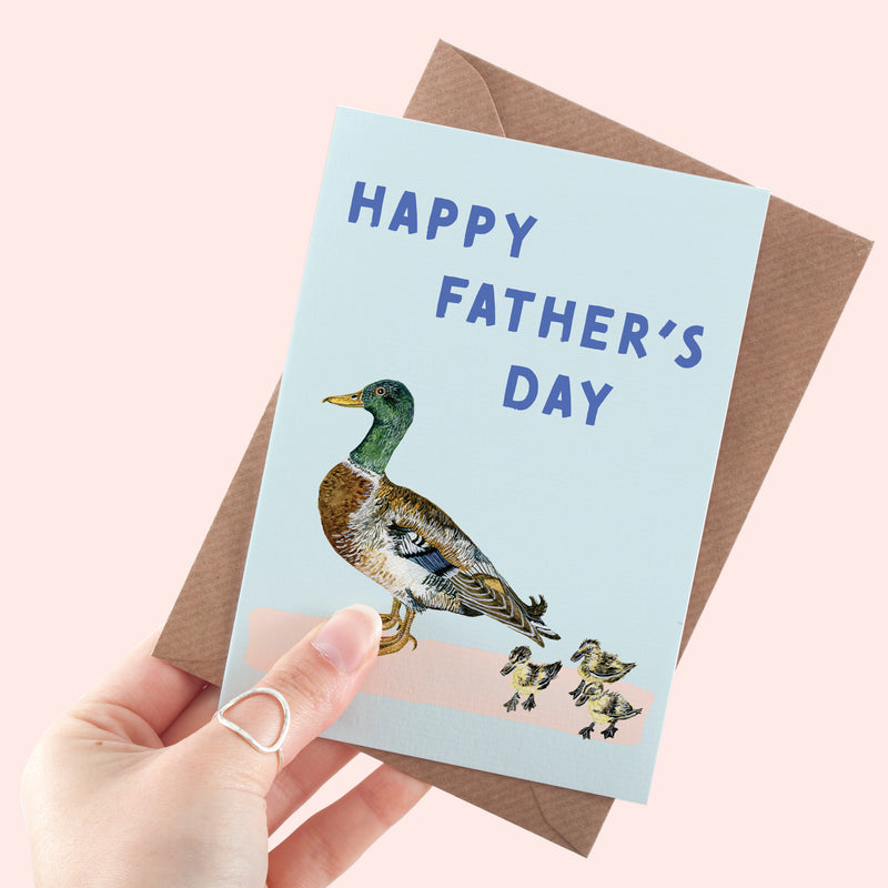 Happy Father's Day Duck Illustrated Greeting Card
