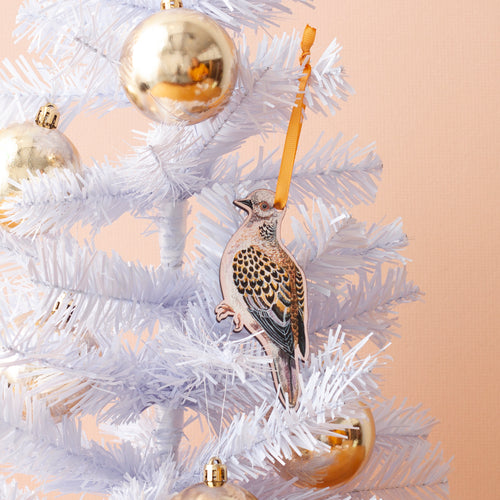 Turtle Dove Lasercut Wooden Christmas Decoration