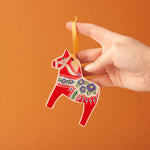Dala Horse Laser-Cut Wooden Christmas Decoration