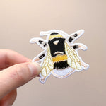 British Bee Embroidered Iron-on Patch