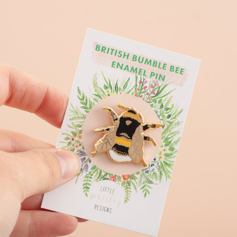 British Bee Hard Enamel Pin Badge