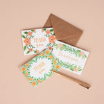 Set of 6 Mini Floral Thank you Cards - A7