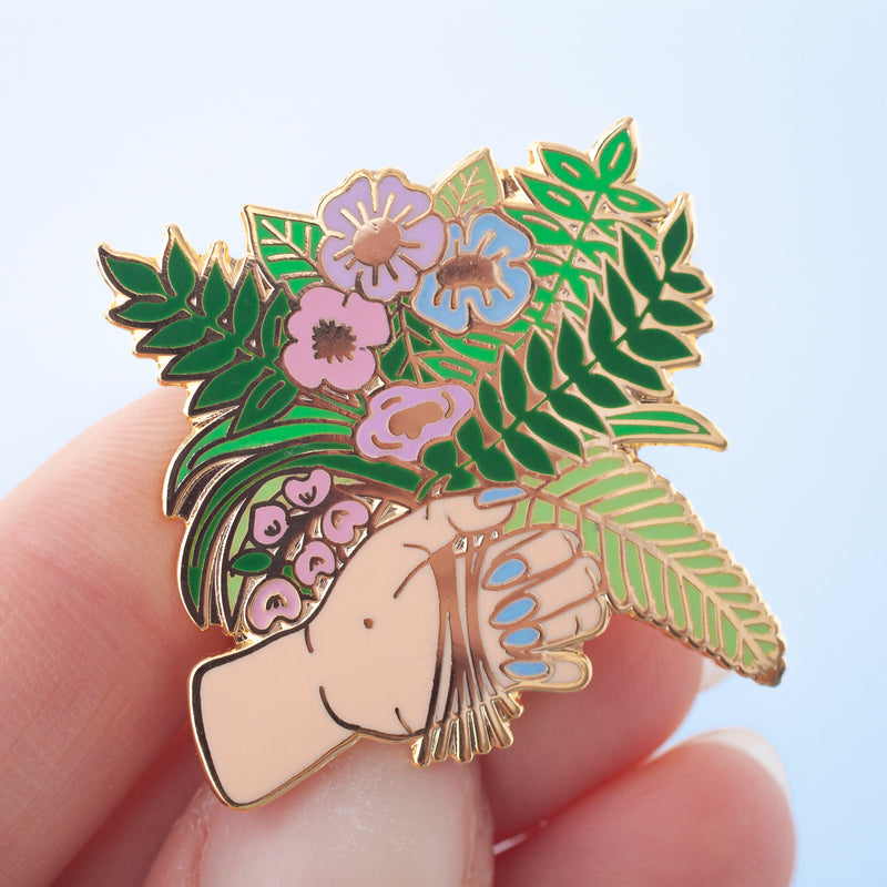 Flower Posy Hard Enamel Pin Badge