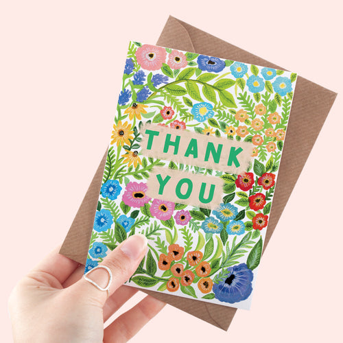 Floral Pattern Thank You Card
