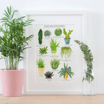 Cacti & Succulents Illustrated Giclée Print - 30x40cm