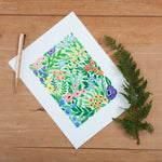 Wildflower Pattern Giclée Print - 18 x 24 cm