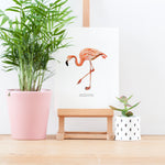 Flamingo Illustrated Giclée Print - 18 x 24 cm