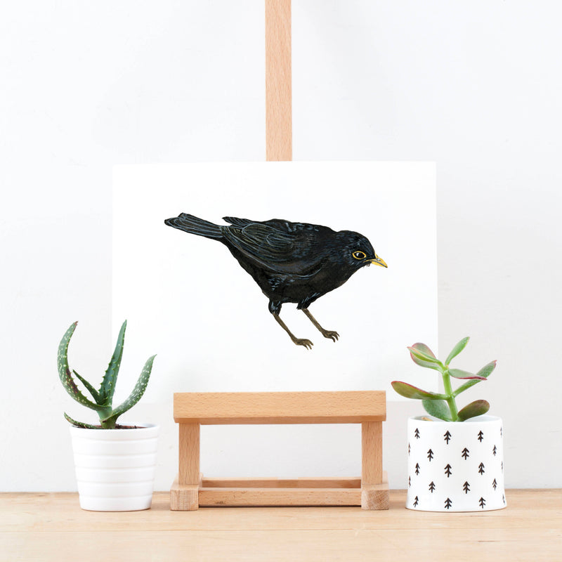 Blackbird Illustrated Giclée Print - 18 x 24 cm