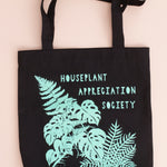 Houseplant Appreciation Society Recycled Tote Bag - Black