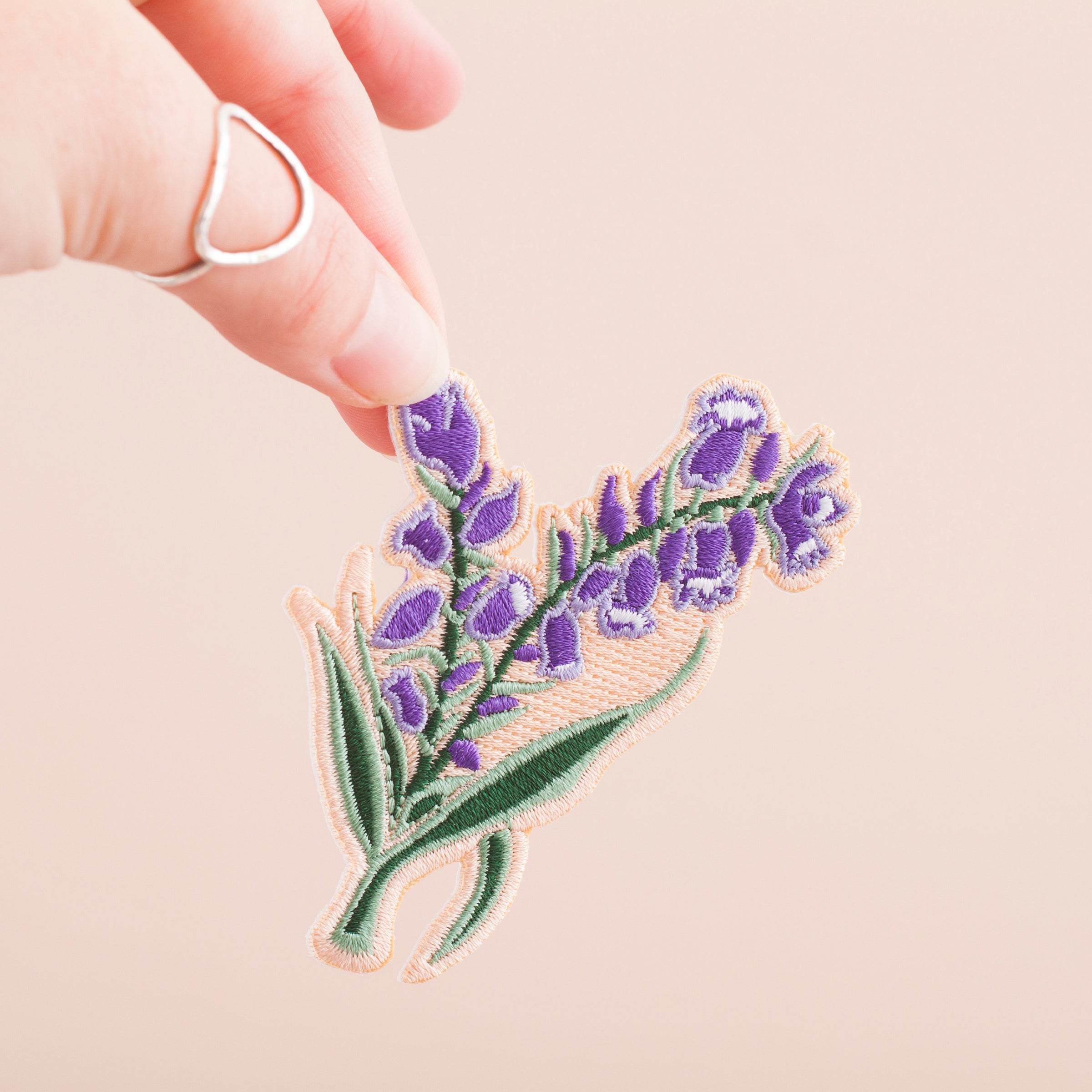 lavender iron on flower pathes 3inch Bluebell Embroidered Iron-on Patch – Little Paisley Designs