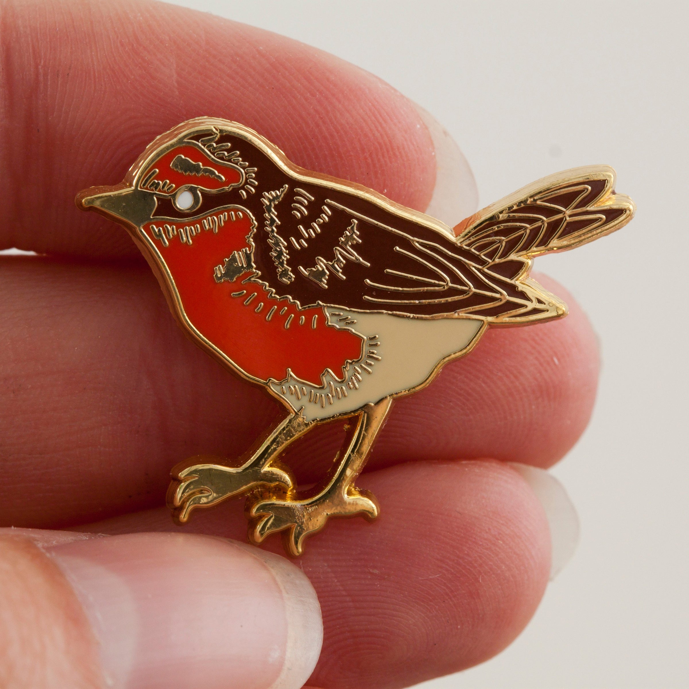 Robin Pin Stan Enamel Pin Christmas Card - Robin Pin – Little Paisley Designs